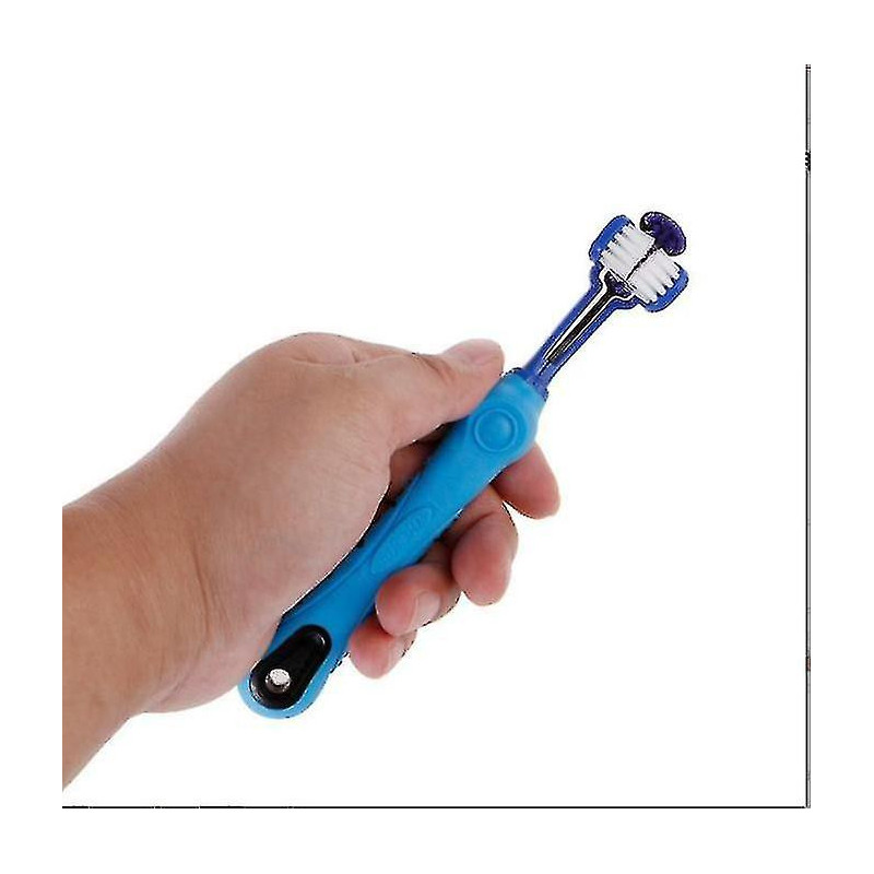 2pcs 3-sided Pet Toothbrush Dog Toothbrush Removing Bad