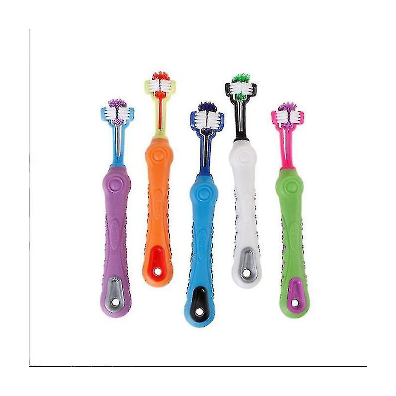 2pcs 3-sided Pet Toothbrush Dog Toothbrush Removing Bad