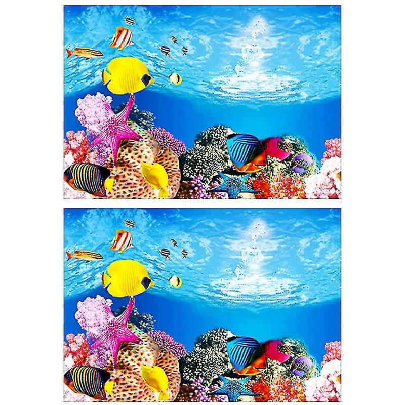 2 Pcs Double Face Fish Tank Wallpaper Fish Tank Backdrop Décoration Paper Pvc Reptile Box Auto-adhésif Fond pour [...]