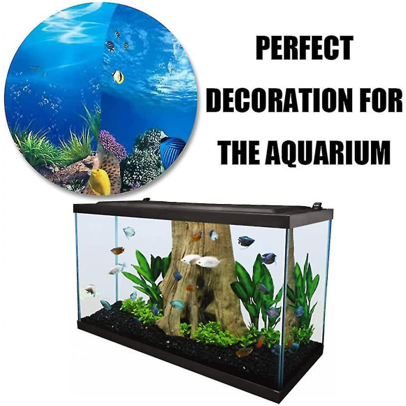 2 Pcs Double Face Fish Tank Wallpaper Fish Tank Backdrop Décoration Paper Pvc Reptile Box Auto-adhésif Fond pour [...]