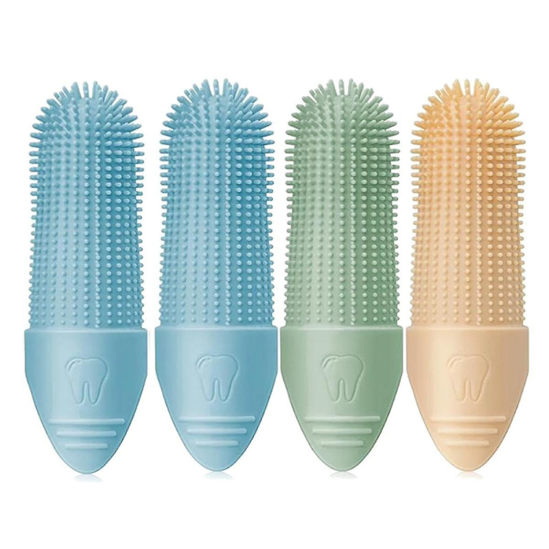 Brosse à dents pour chien, paquet de 4 brosses à dents pour chiens, brosse à dents à doigt de nettoyage 360 pour [...]