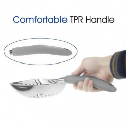 Long Handle Pet Kitty Dog Litter Scooper Durable Metal Pet Sift Shovel (Grey)