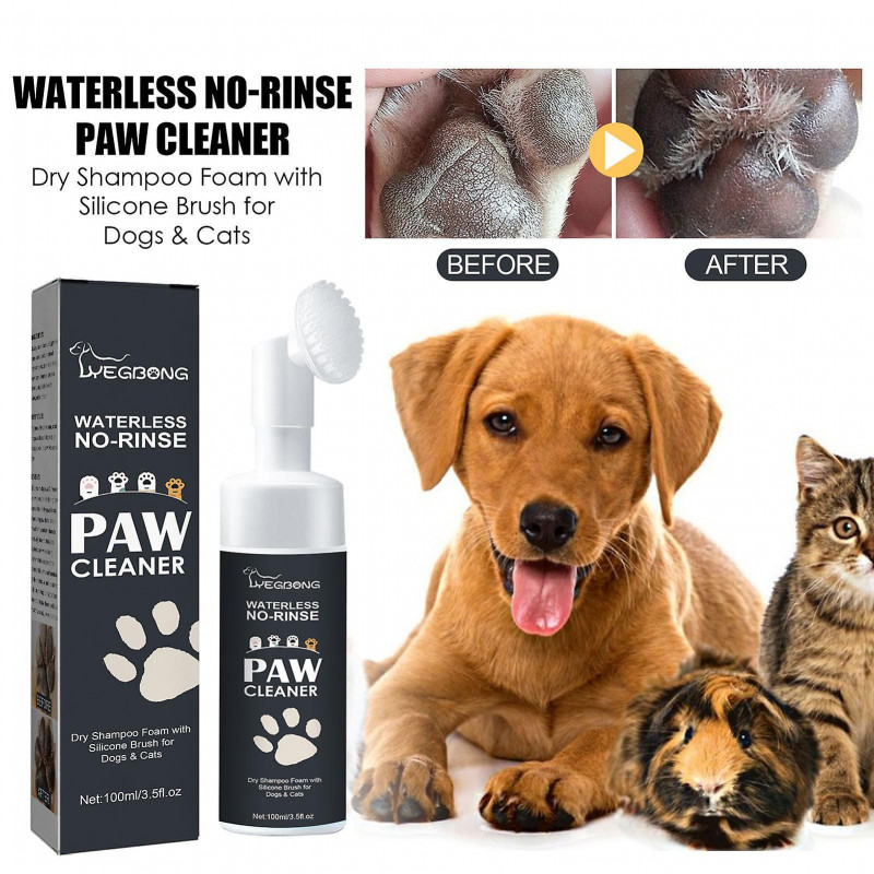 Pet Paw Cleaning Foam Efficient Dog Cat Feet Cleaner With Silicone Scrubber For Dogs Cats Horses & Pets