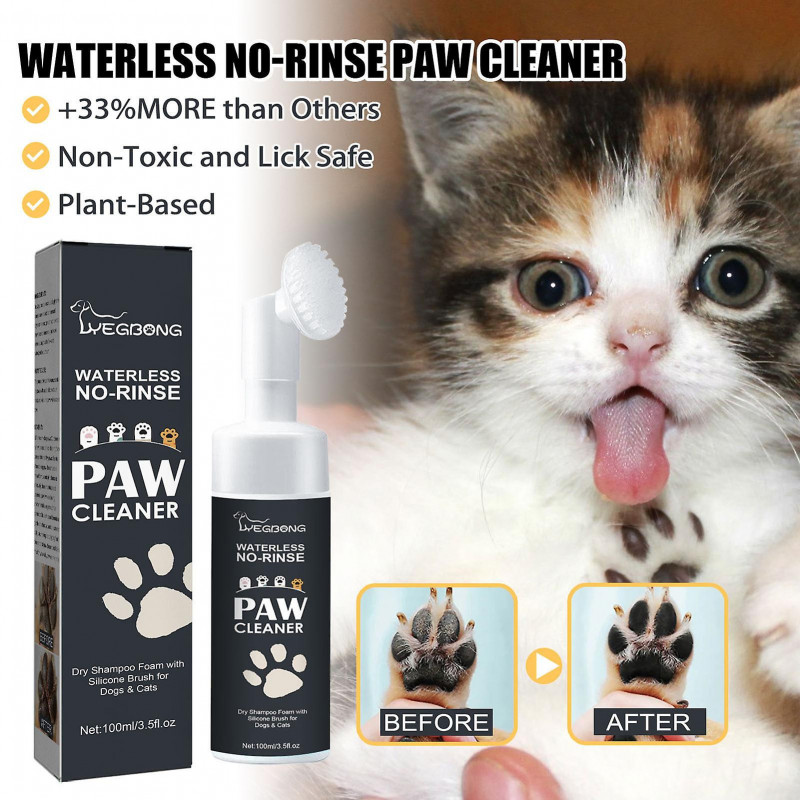 Pet Paw Cleaning Foam Efficient Dog Cat Feet Cleaner With Silicone Scrubber For Dogs Cats Horses & Pets