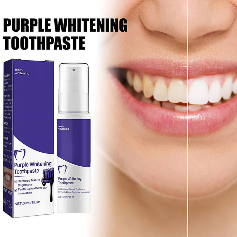 30ml Purple Color Corrector Toothpaste Multifunctional Teeth Cleaning Whitener