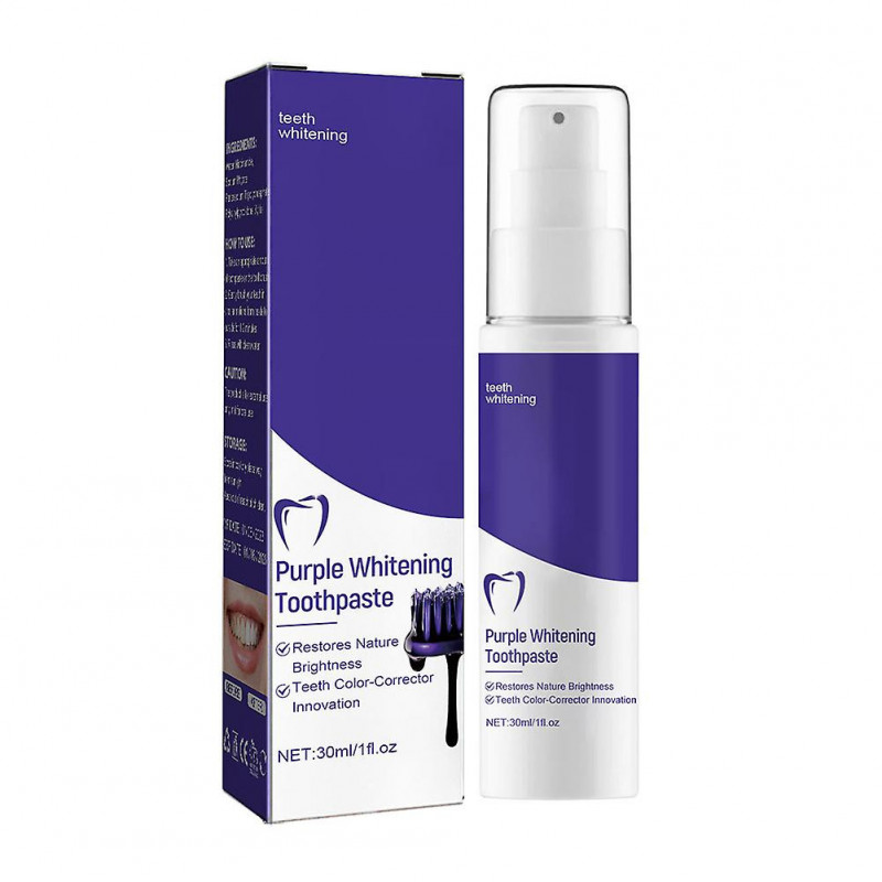 30ml Purple Color Corrector Toothpaste Multifunctional Teeth Cleaning Whitener