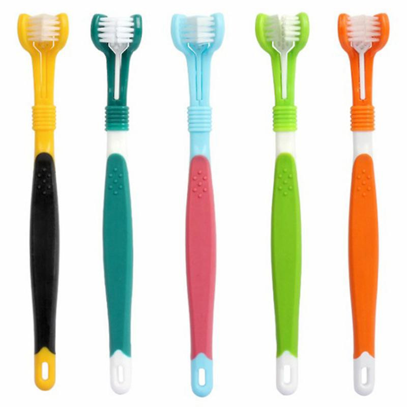 Dogs Toothbrush Three Sided Pets Clean Mouth Teeth Care Cleaning Grooming Tools