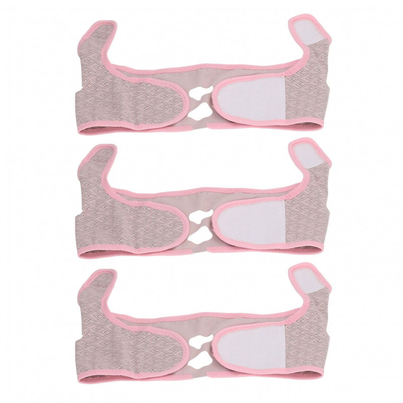 Face Slimmer Tape 3PCS Reusable V Shape Ergonomic Breathable Soft Comfortable Bandage Pink