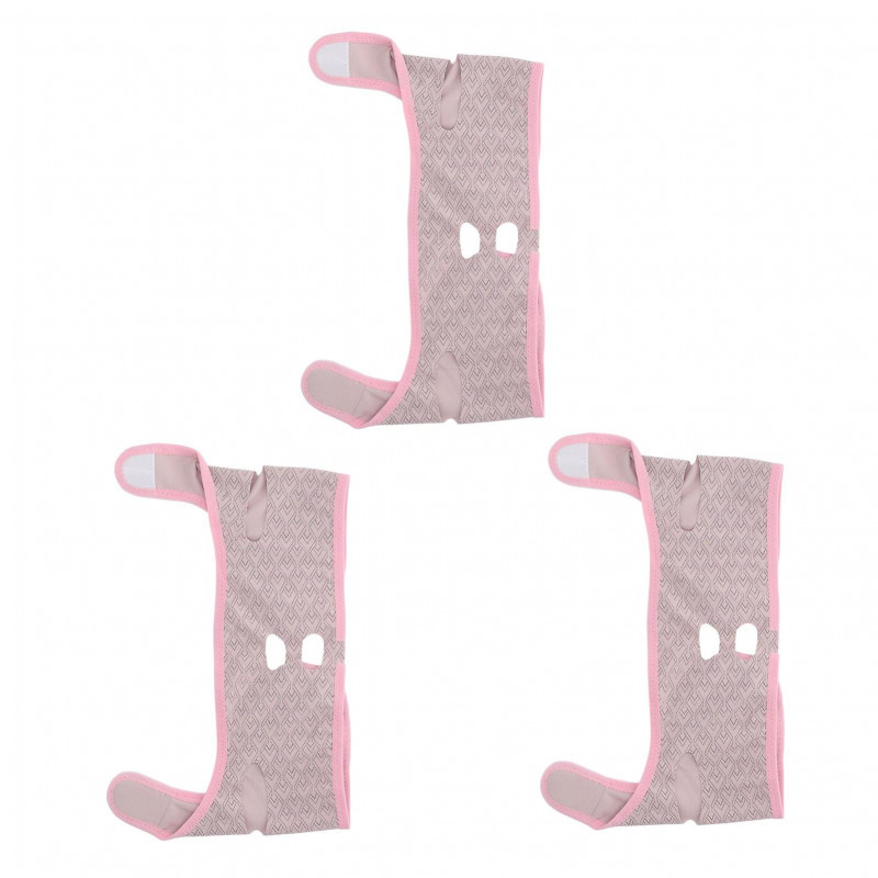 Face Slimmer Tape 3PCS Reusable V Shape Ergonomic Breathable Soft Comfortable Bandage Pink