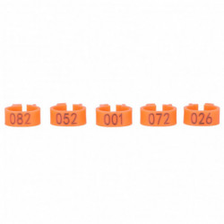Birds Foot Rings 100pcs Number Identification Pigeon Leg Bands Poultry Clip Orange