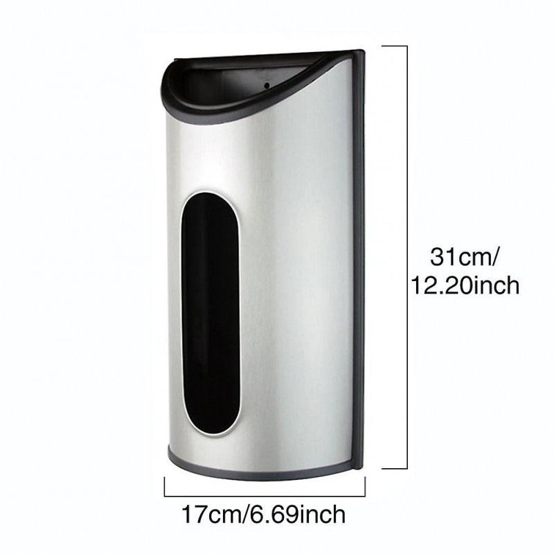 Stainless Steel Wall Mount Kitchen Holder Novelty Bag Dispenser Trash Bag Saver