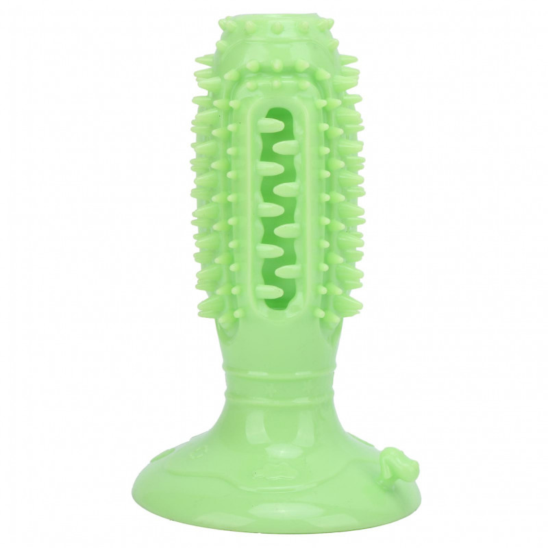 Dog Toothbrush Stick Pet Oral Cleaning Toothbrush Dog Rubber Chew Toy for Dental Care and Teeth TrainingGreen