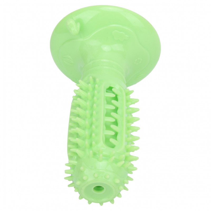 Dog Toothbrush Stick Pet Oral Cleaning Toothbrush Dog Rubber Chew Toy for Dental Care and Teeth TrainingGreen