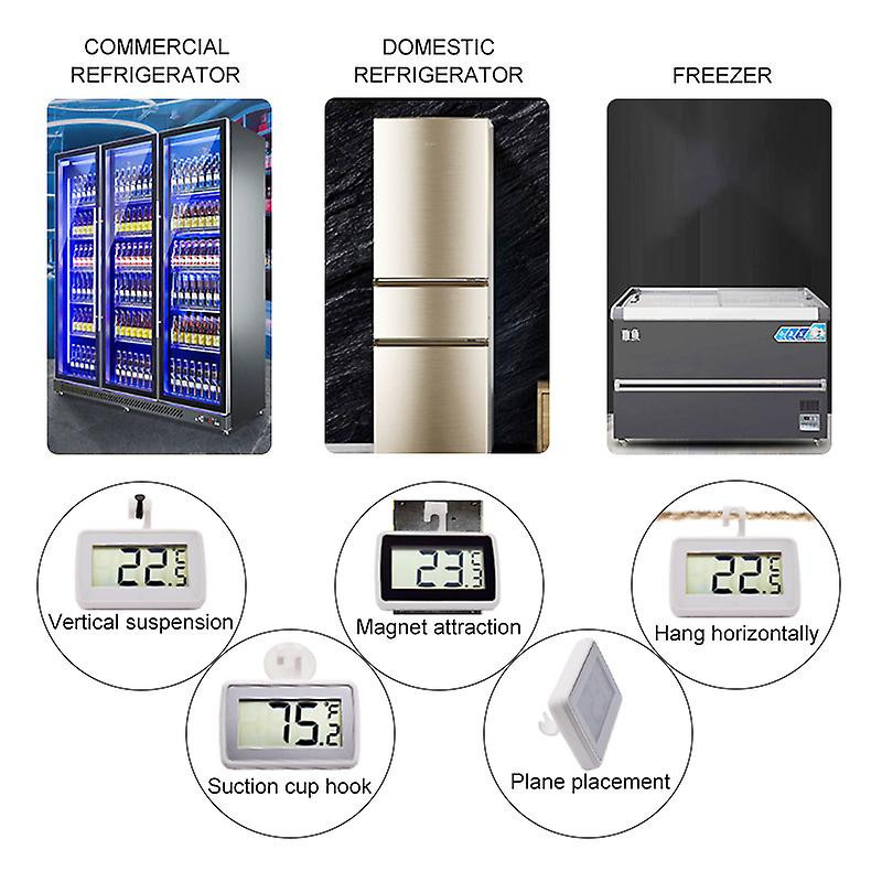 Lcd Digital Fridge Freezer Thermometer, Wall Hang Stand Magnet Waterproof Refrigerator Frost Alert Temperature [...]