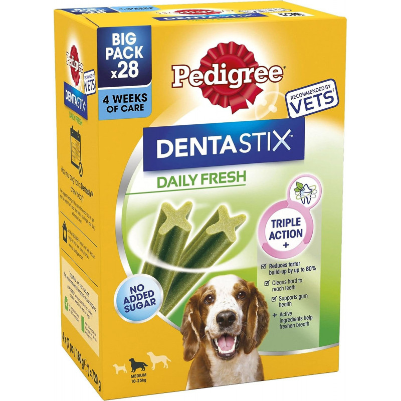 Pedigree Dentastix Fresh Daily Dental Chews Medium Dog Treat 28 Sticks