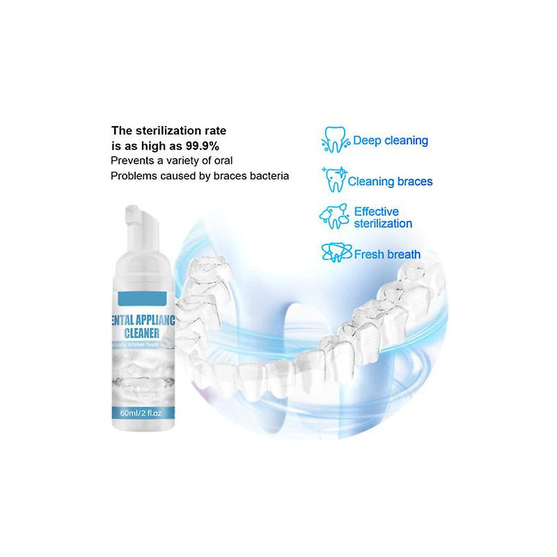 Teeth Cleansing Whitening Mousse Baking Soda Toothpaste Foam Removes Stains Fresh Breath Dental Care Tools 60ml