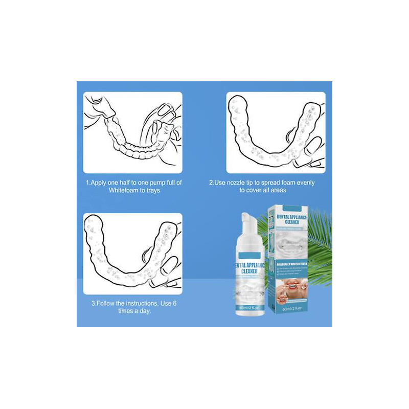 Teeth Cleansing Whitening Mousse Baking Soda Toothpaste Foam Removes Stains Fresh Breath Dental Care Tools 60ml