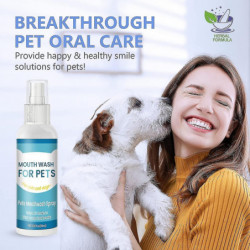 Dog Breath Freshener, Natural Fresh Breath Spray For Dog Cat, Teeth Cleaning Spray With Aloe Vera Reduce Plaque Tartar