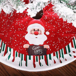 Multicolored 80cm Linen Print Christmas Tree Skirt K102 Multicolored 80cm Linen Print Christmas Tree Skirt K102