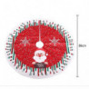 Multicolored 80cm Linen Print Christmas Tree Skirt K102