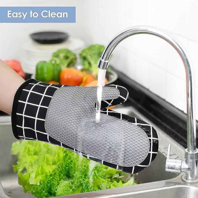 Ofenhandschuhe, Hitzebestndige Topfhandschuhe Silikon Und Baumwolle, Siliko