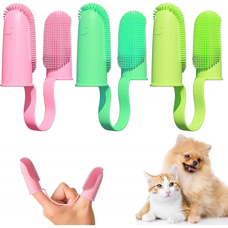 Dog Toothbrush 3pcs Dog Toothbrush, Silicone Dog Toothbrush, Pet Toothbrush