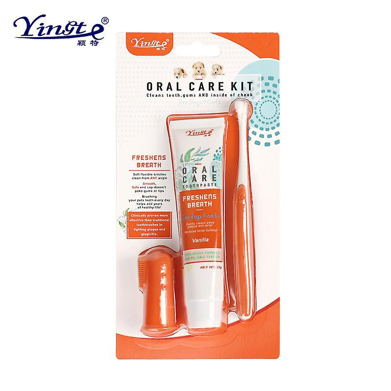 1 Set Dog Toothpaste Pet Periodontal Care Kit Oral Cleaning Supplies (beef Flavor)