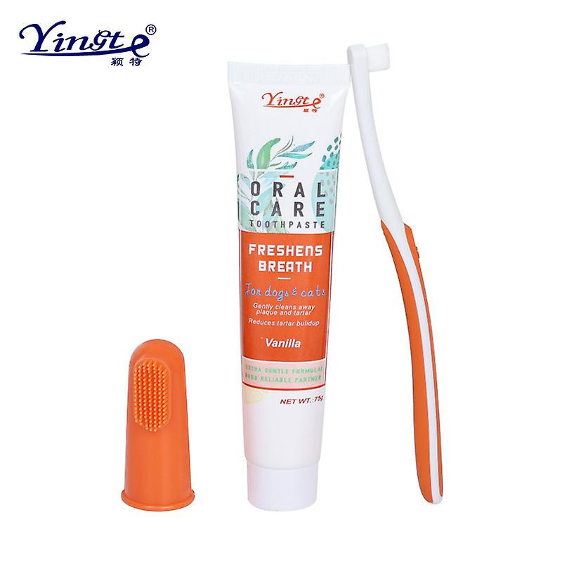 1 Set Dog Toothpaste Pet Periodontal Care Kit Oral Cleaning Supplies (beef Flavor)