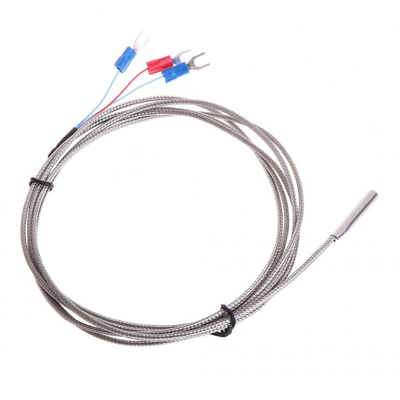 Sonde de capteur de température 3 fils 2m Câble Thermocouple Sonde en acier inoxydable