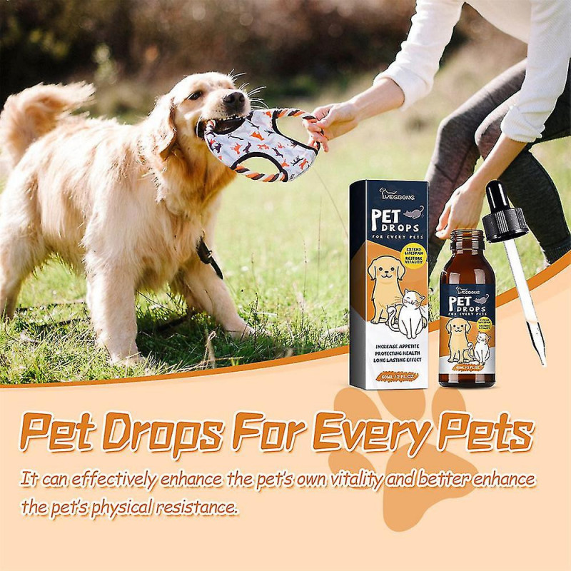 60 ml de gouttes pour animaux de compagnie Gouttes de soins pour chiens pour une utilisation quotidienne Chien de [...]