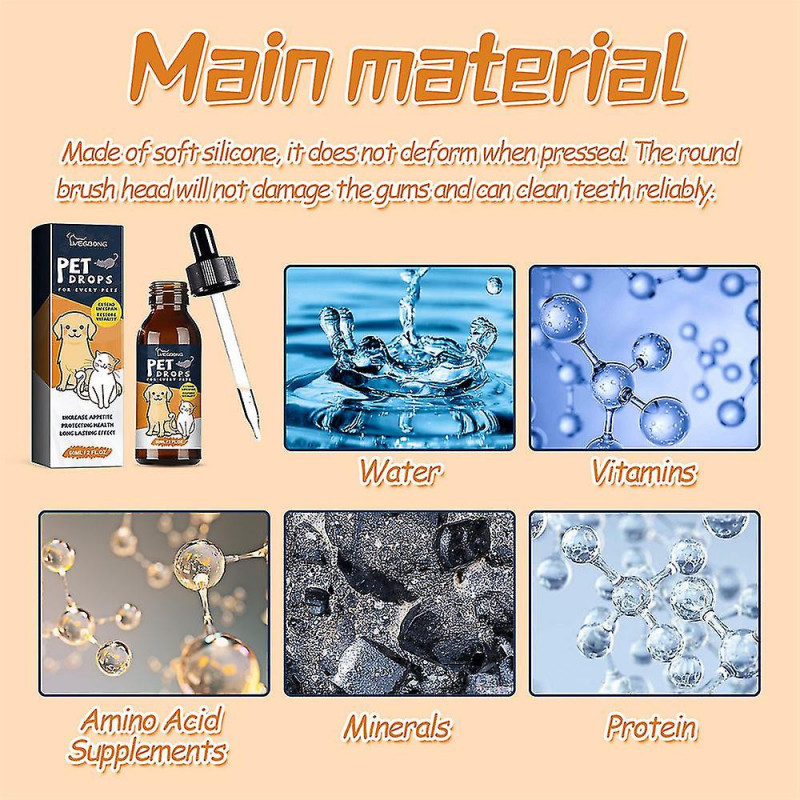 60 ml de gouttes pour animaux de compagnie Gouttes de soins pour chiens pour une utilisation quotidienne Chien de [...]