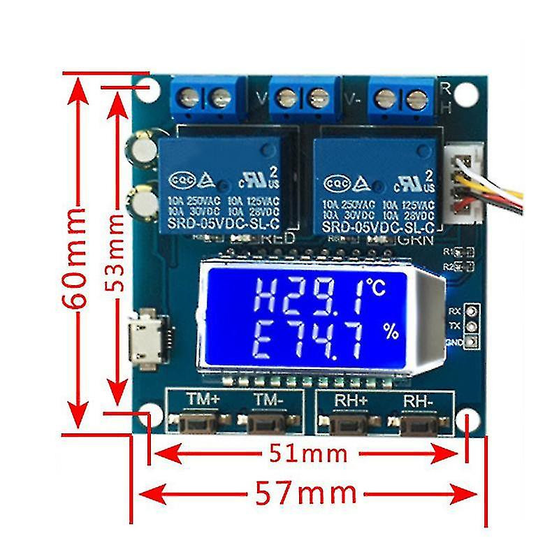 Régulateur de température d’humidité Lcd Numérique Double Sortie Automatique Constant Régulateur Carte