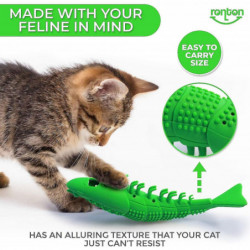 Jouet d’herbe à chat Brosse à dents pour chat - Caoutchouc dur durable - Cat Dental Care, Cat Interactive [...]