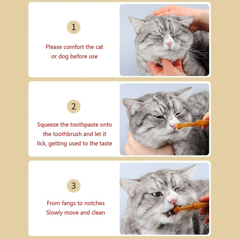 Cylinderhead Pet Toothbrush Dogs And Cats Dental Care Silicone Toothbrush