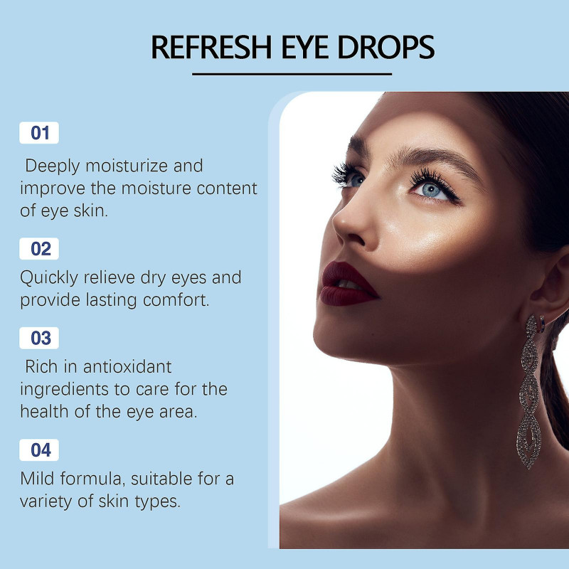 Soins hydratants Gouttes oculaires, Soulagement de la sécheresse, Apaisant, Soin hydratant pour la santé des yeux