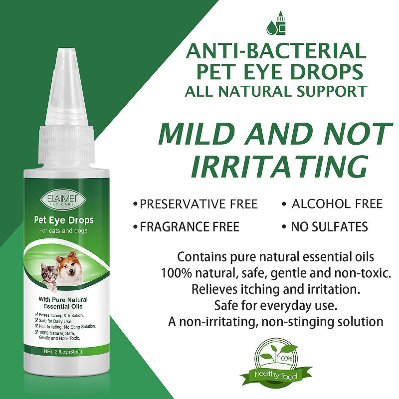 Gouttes ophtalmiques pour animaux de compagnie pour chats et chiens, traitement naturel des infections oculaires, [...]