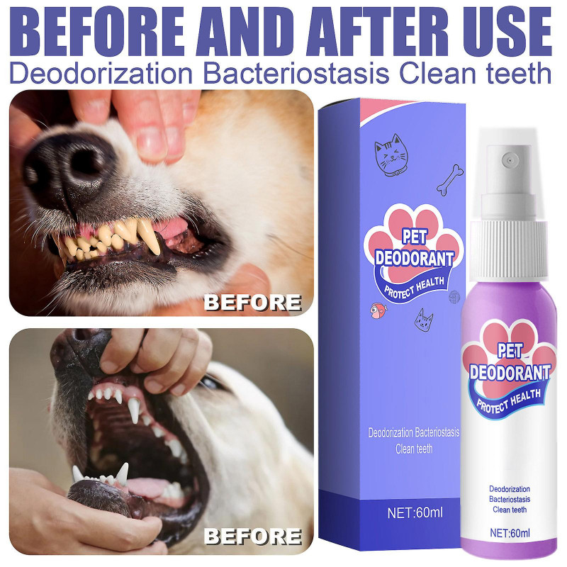 Petry Oral Spray, Pet Breath Freshener Spray Care Cleaner, Élimine la mauvaise haleine, cible le tartre et la plaque