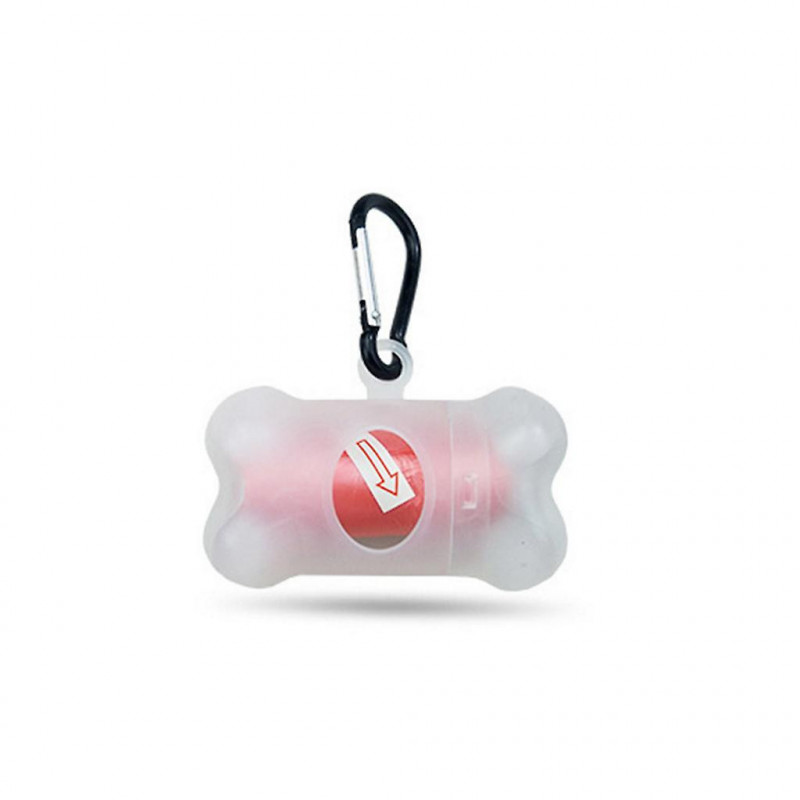 Bone Shape Waste Bag Dispenser Portable Backpack Metal Ring Connector