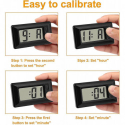 4 pièces horloge électronique avec tampon adhésif Lcd numérique voiture horloge table voiture a