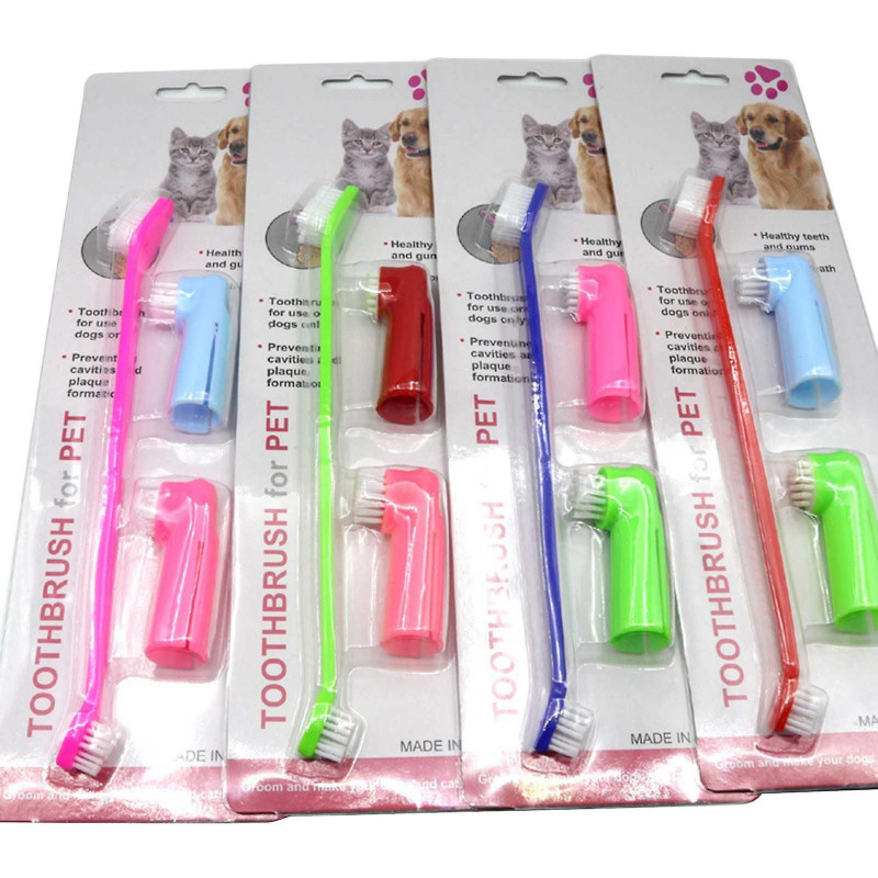 Dog Toothbrush Set Bristles For Dogs Teeth Small Medium Large Breed Dogs Cats