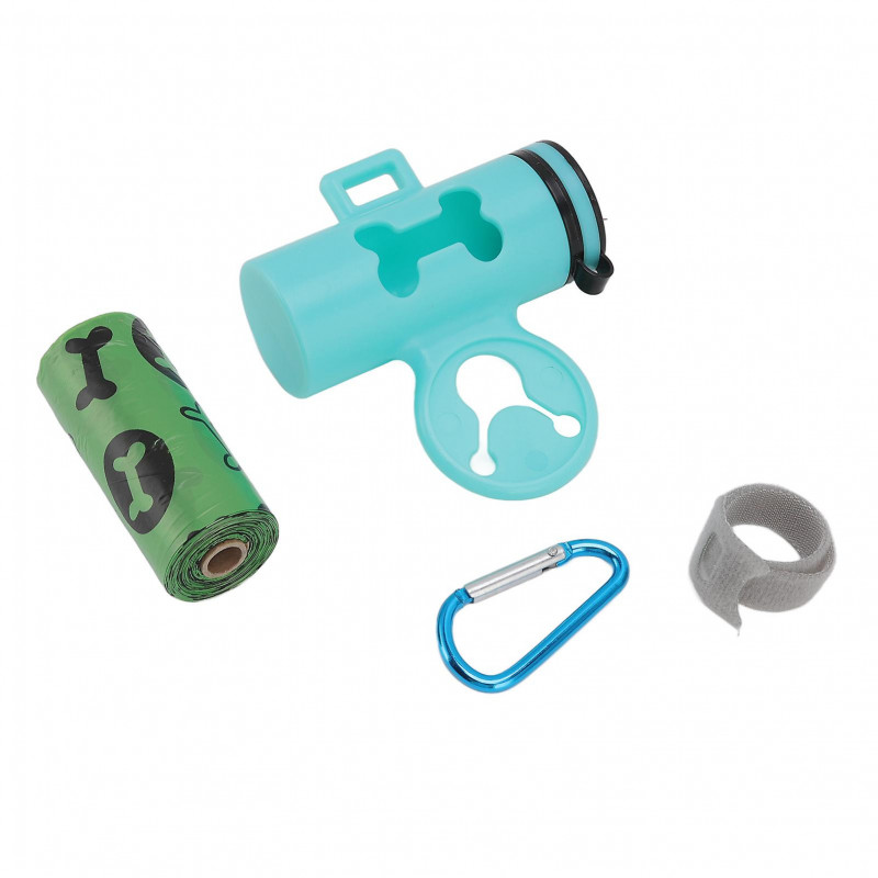 Degradable Dog Poop Bag Dispenser with Hook, Hands Free Portable Pet Waste Bag Holder, Metal Key Chain, Light Blue [...]