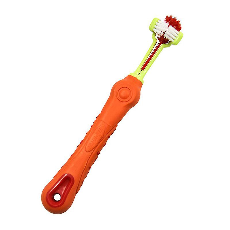 Three Sided Pet Toothbrush Comfortable Clean Teeth Cat Dog Oral Care Soft Multi-angle Clean For Large Dogs Remove Tartar