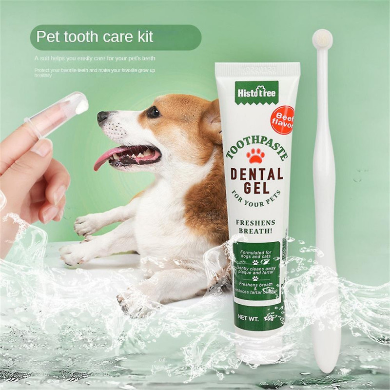 Pet Toothbrush Toothpaste Kit Finger Brush Clean Teeth Mouth Dental Care Cat Dog