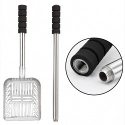 Metal Litter Scoop with Deep Shovel and Long Handle Detachable Stainless Steel Non-stick Litter Sif