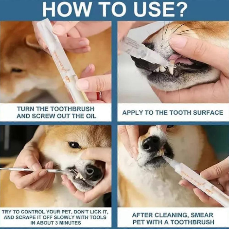 Stylo brosse à dents pour animaux de compagnie, stylo de brosse à dents pour animaux de compagnie Doggocomfy, [...]