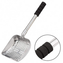 Metal Litter Scoop with Deep Shovel and Long Handle Detachable Stainless Steel Non-stick Litter Sif