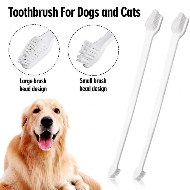50 PCS Cat Dog Pet Toothbrush Set Double Headed Convenient Dental Finger Brushe for Easy Safe Denta