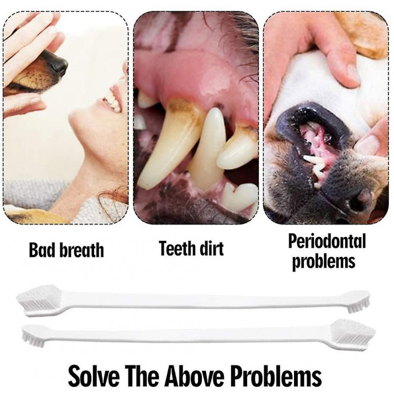 50 PCS Cat Dog Pet Toothbrush Set Double Headed Convenient Dental Finger Brushe for Easy Safe Denta