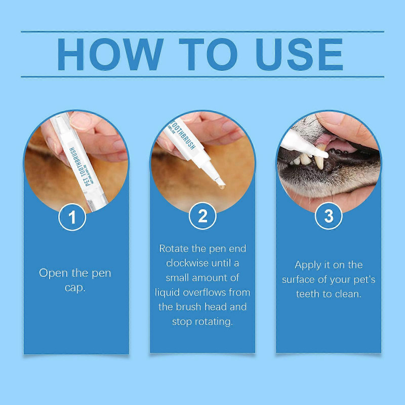 Pets Teeth Cleaning Pen, Pets Toothpaste Dogs Cats Tartar Remover, Cleaning Tools Remove Dental Stains, Gel Pet Oral