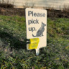 Dog Poop Sign with Bag Holder, Dog Lawn Sign, Please Clean Up After Your Pet -GSL